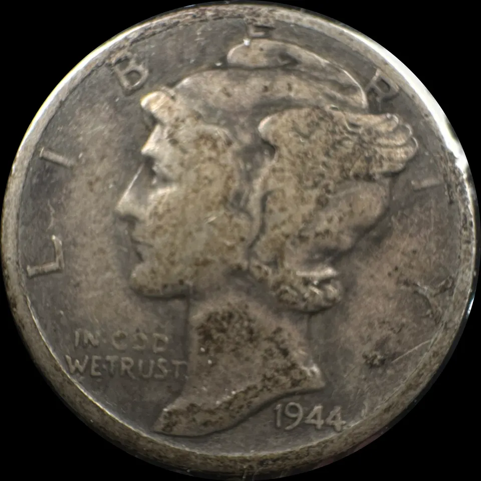 1944-S Mercury Dime Ungraded — front