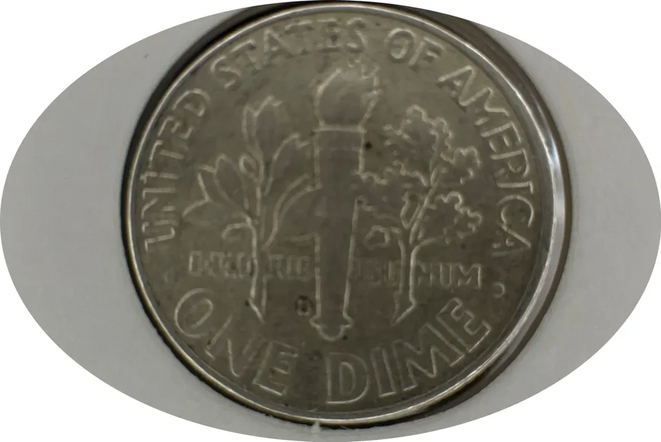 1963-D Roosevelt Dime Ungraded — back