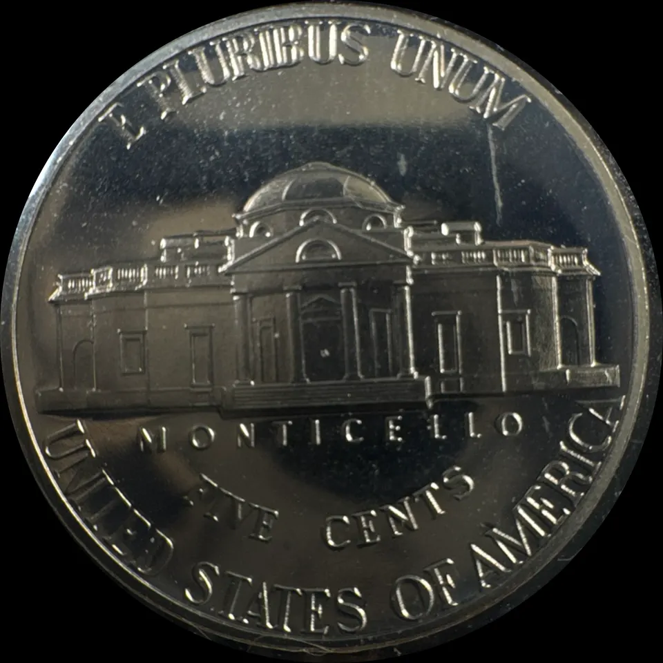 1972-S Jefferson Nickel Ungraded — back