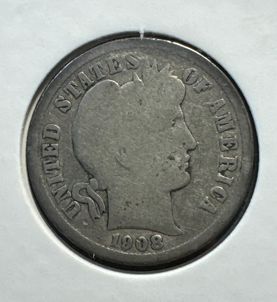 1908-D Barber Dime Ungraded — front