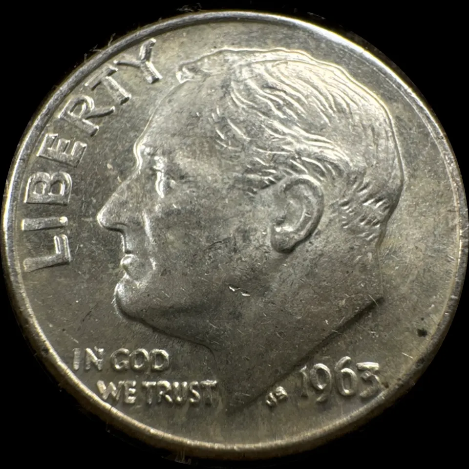 1963-D Roosevelt Dime Ungraded — front