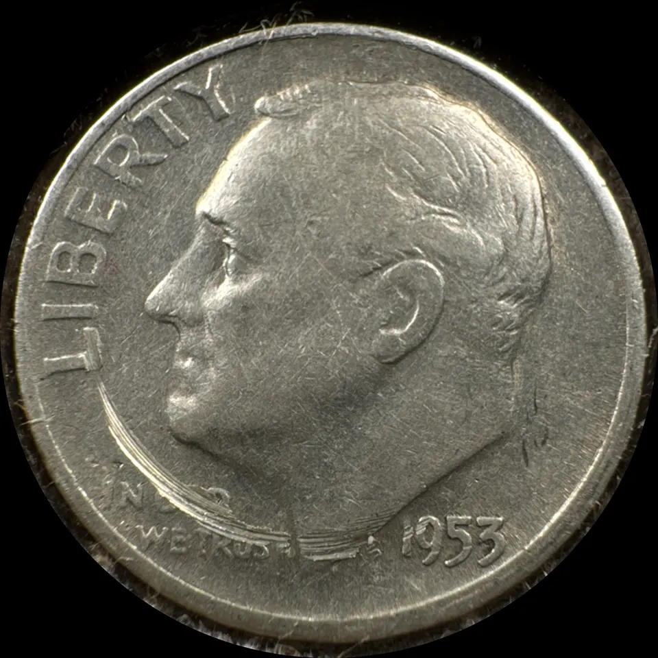 1953-S Roosevelt Dime Ungraded — front