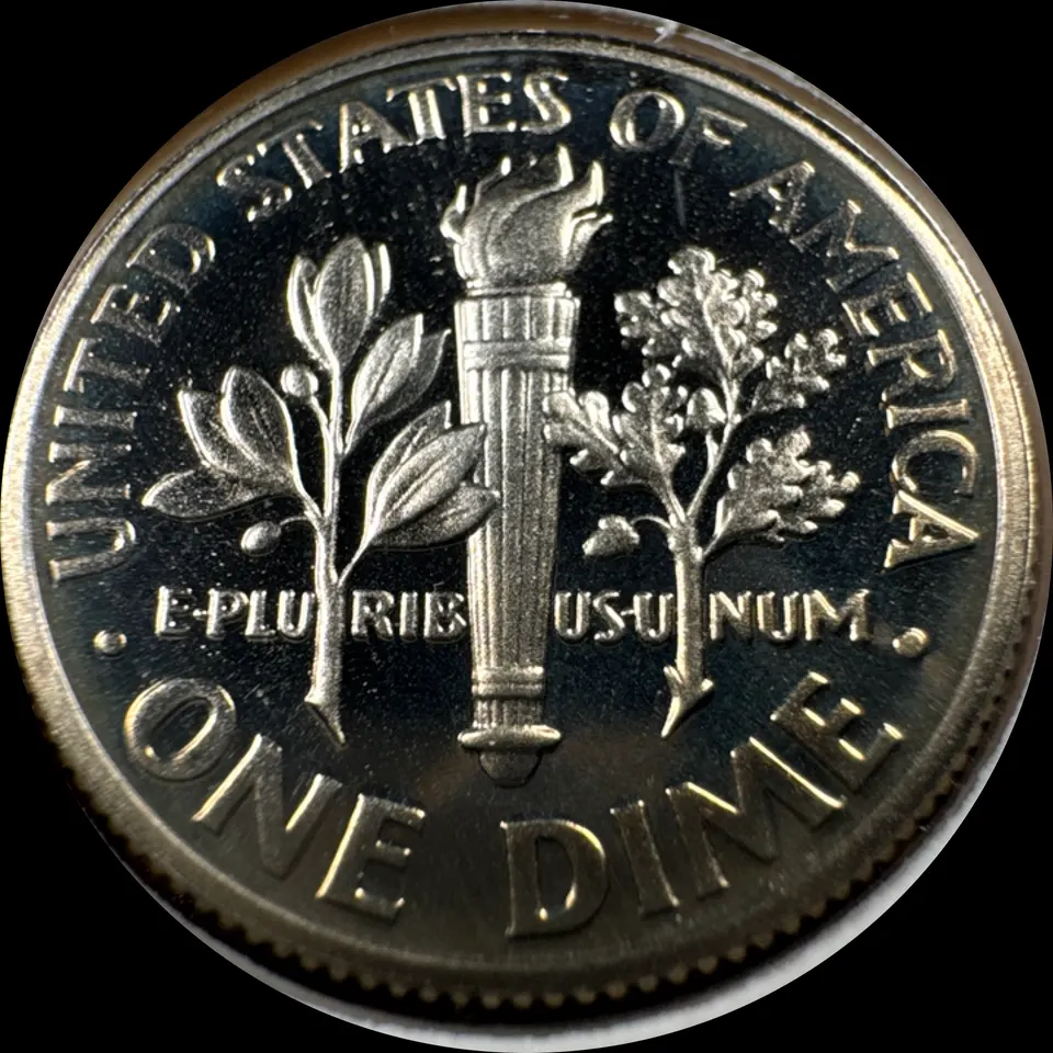 1988-S Roosevelt Dime Ungraded — back