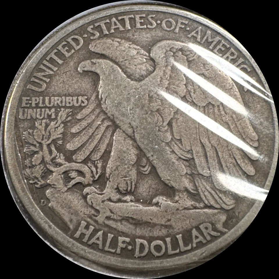 1945-D Walking Liberty Half Dollar Ungraded — back
