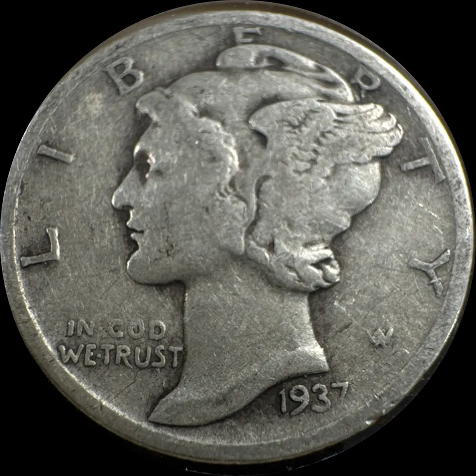1937-S Mercury Dime Ungraded — front