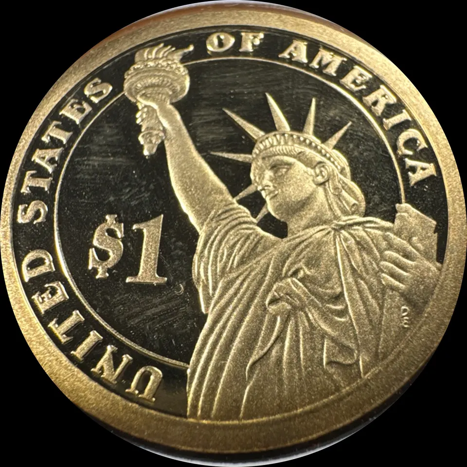 2008-S Presidential Dollar Ungraded — back