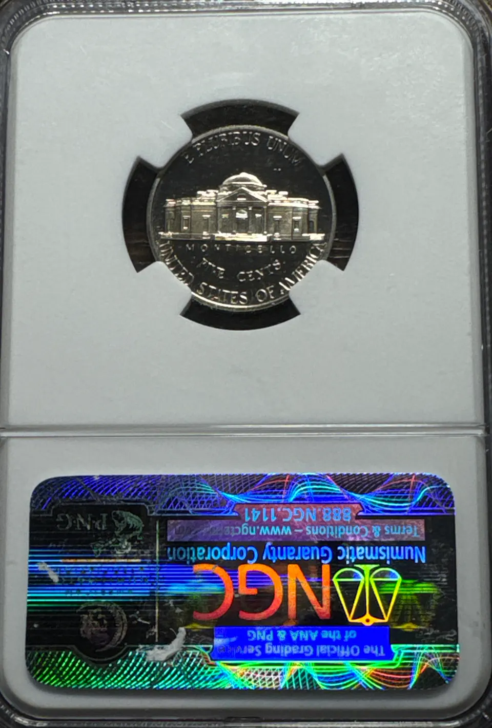 1992-S Jefferson Nickel PF69 — back