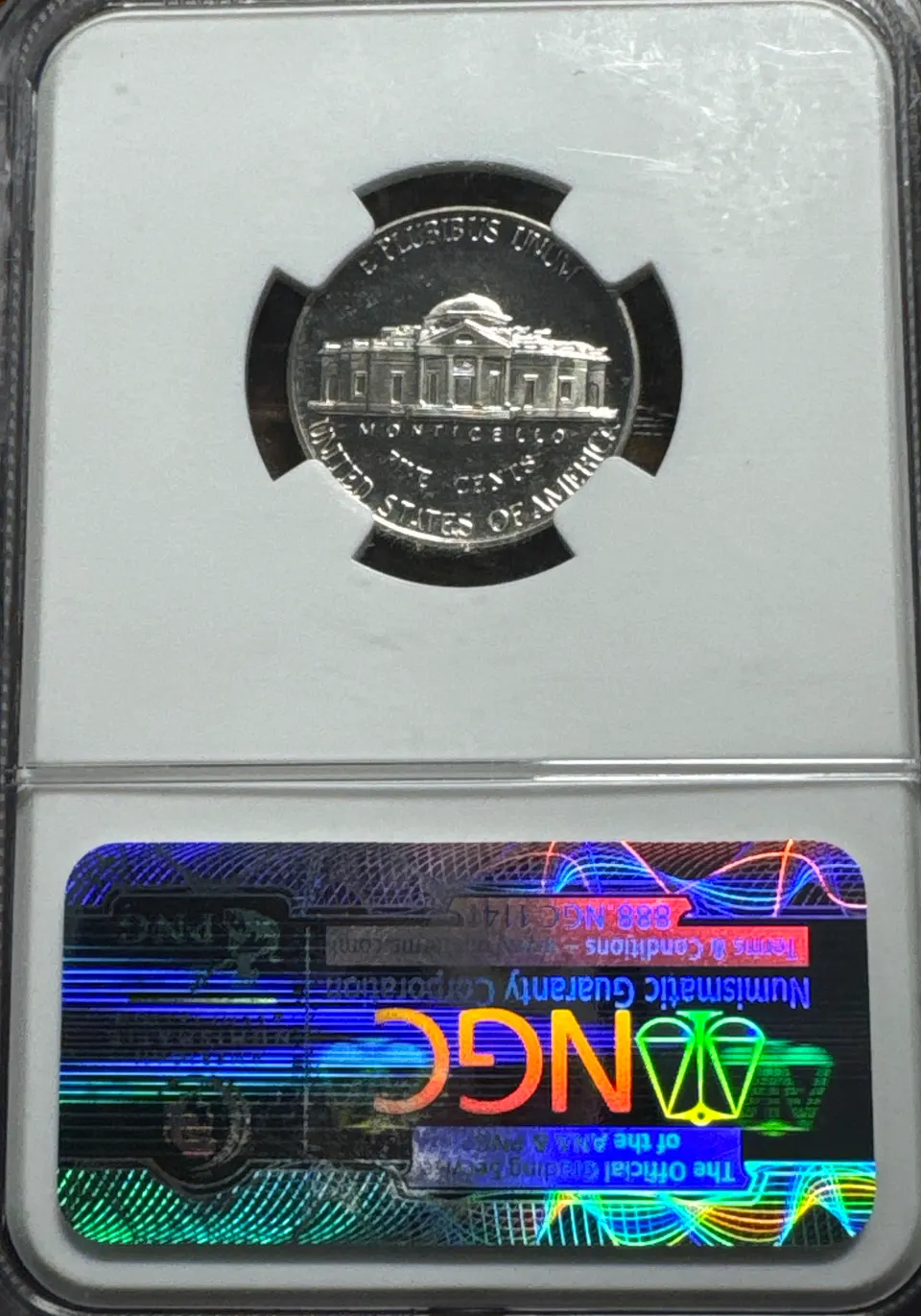 1990-S Jefferson Nickel PF69 — back