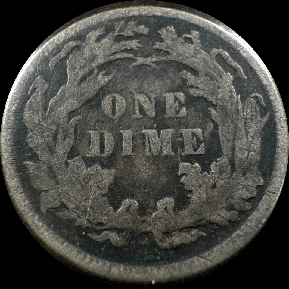 1887-P Seated Liberty Dime Ungraded — back