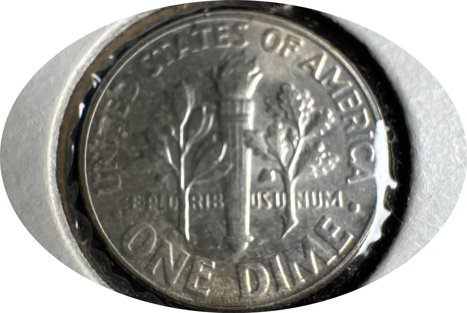 1954-P Roosevelt Dime Ungraded — back