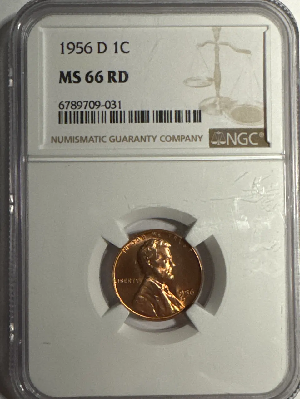 1956-D Lincoln Cent MS66 — front