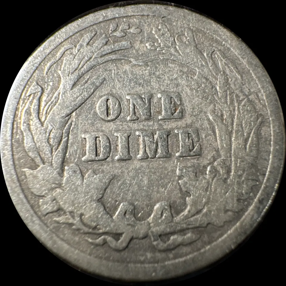 1914-P Barber Dime Ungraded — back