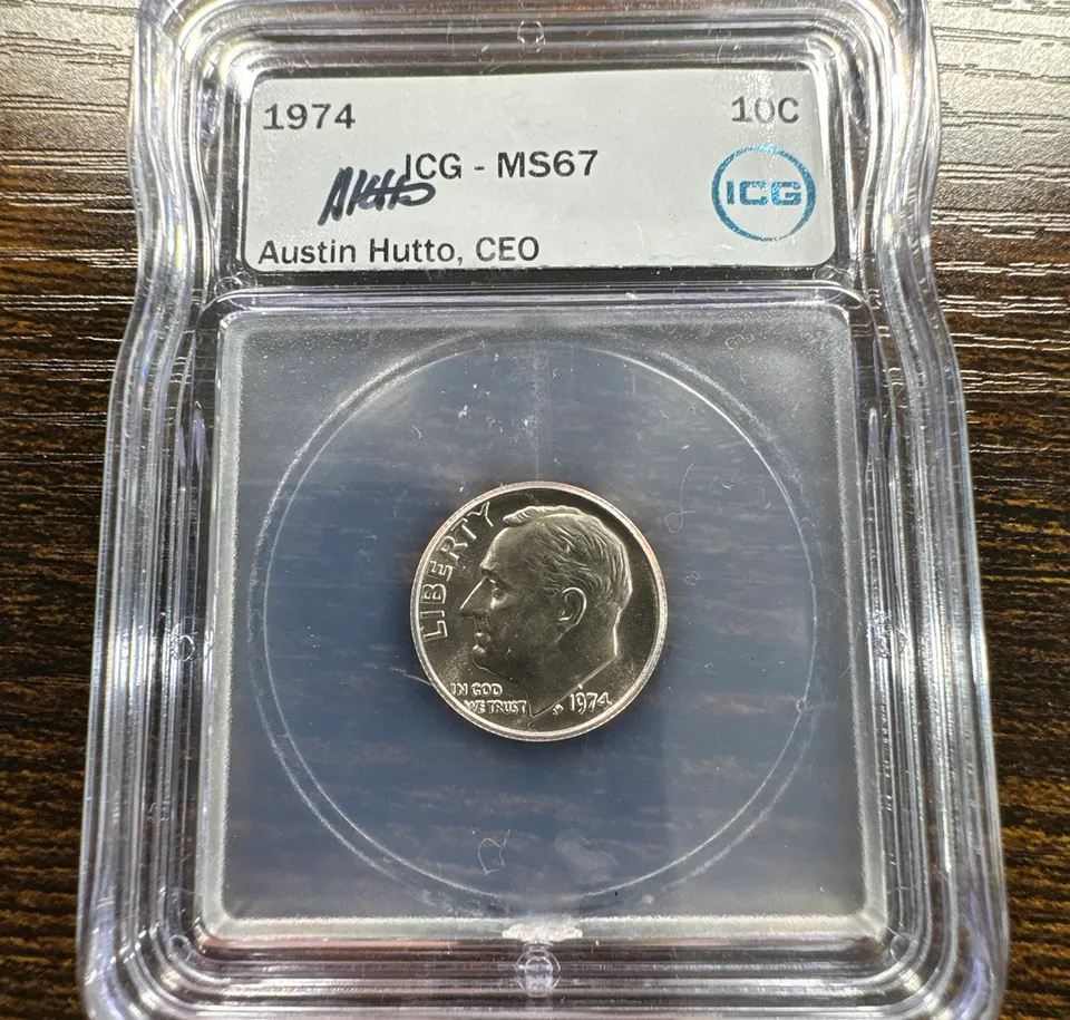 1974-P Roosevelt Dime MS67 — front