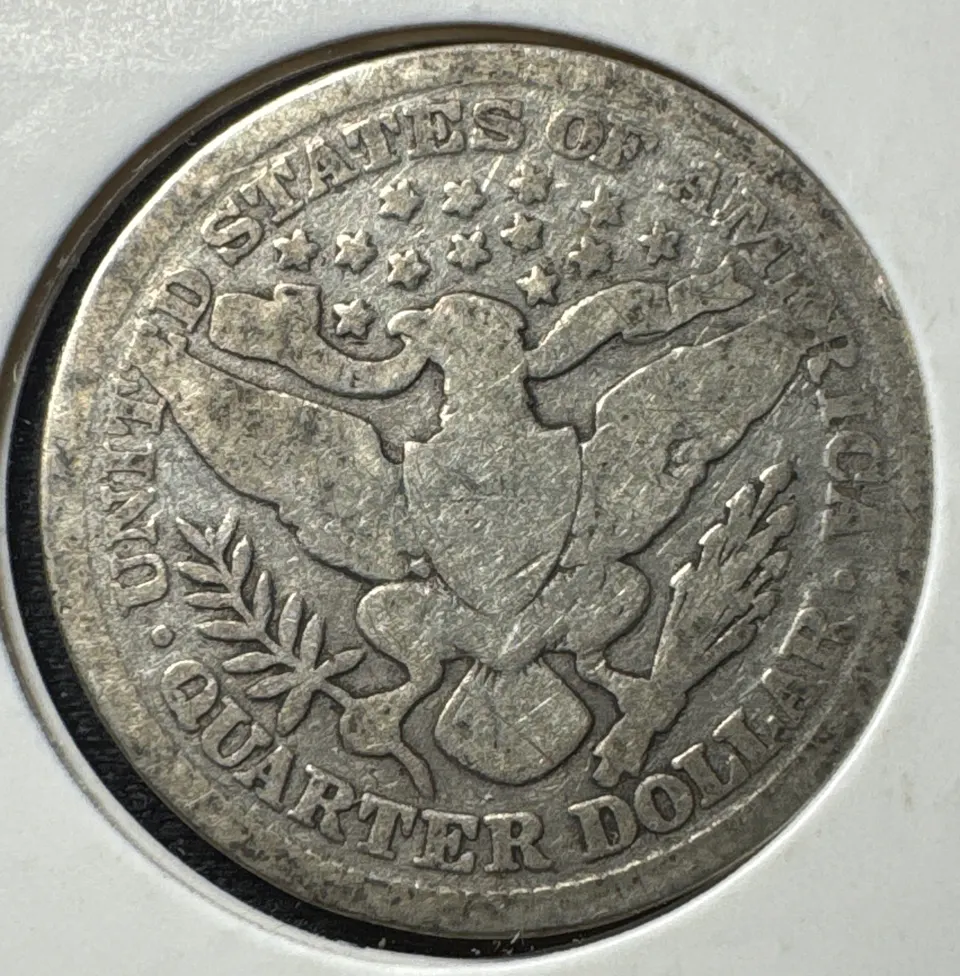 1898-P Barber Quarter Ungraded — back