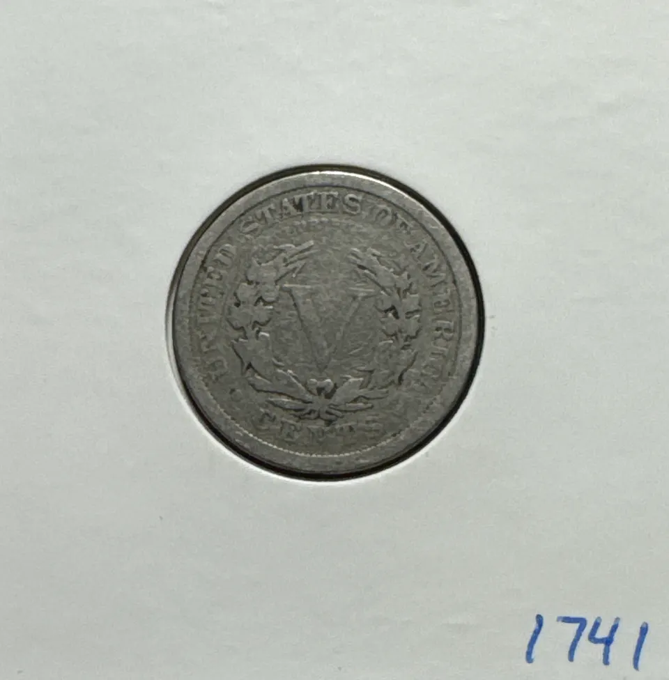 1907-P Liberty V Nickel Ungraded — back