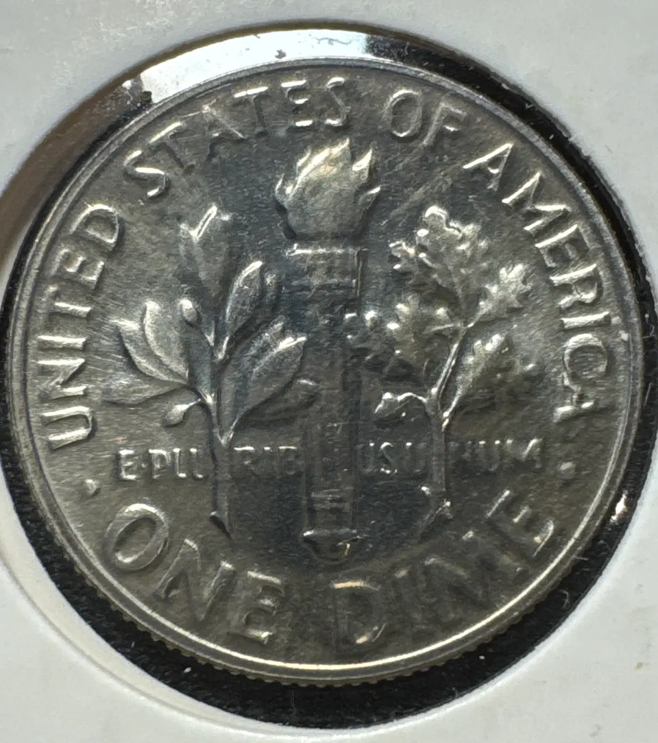 1966-P Roosevelt Dime Ungraded — back