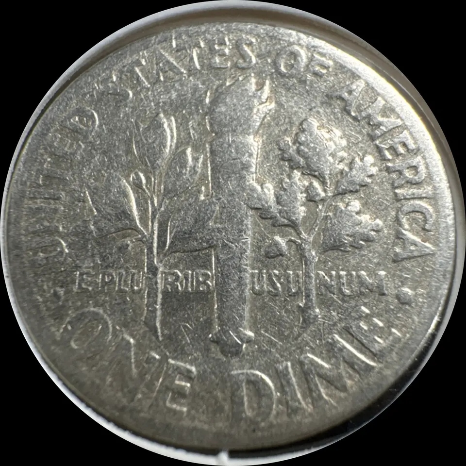 1948-P Roosevelt Dime Ungraded — back