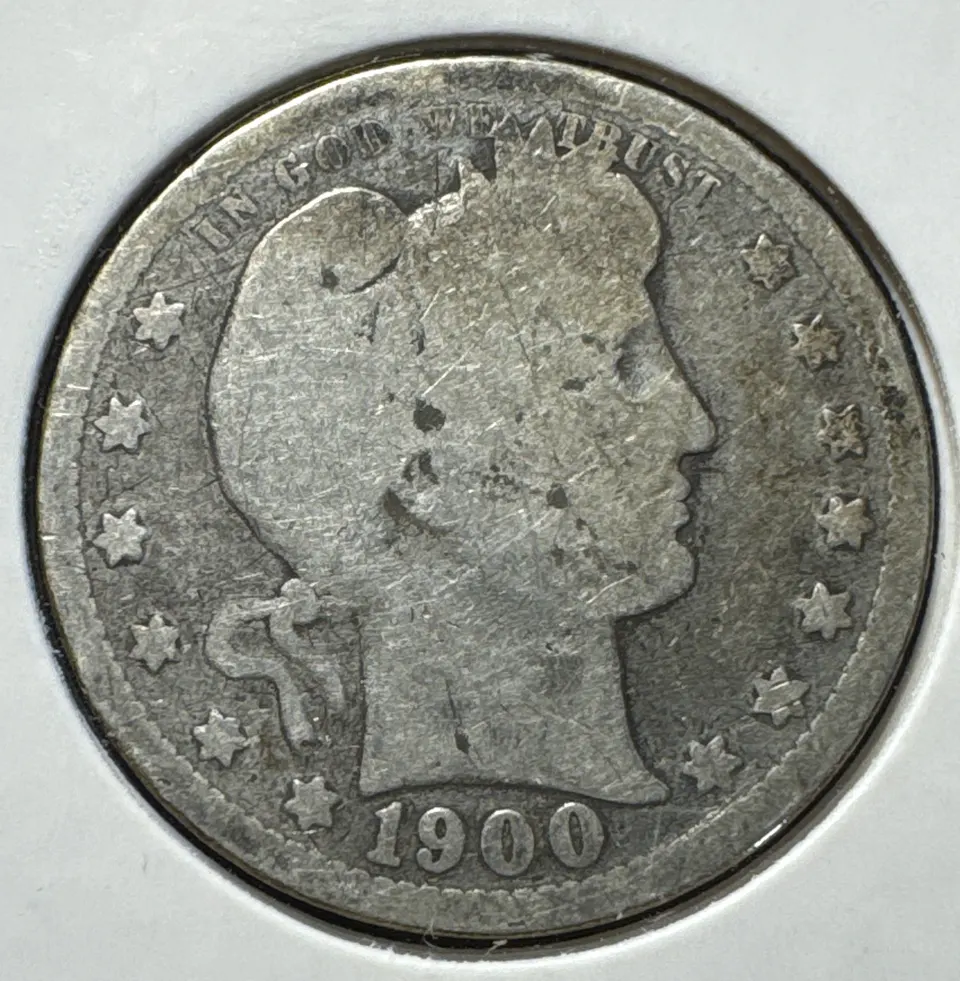 1900-P Barber Quarter Ungraded — front