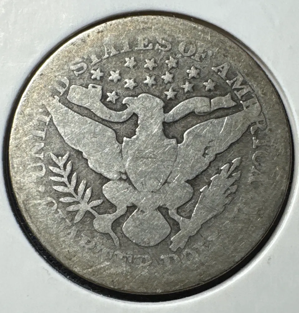 1893-P Barber Quarter Ungraded — back