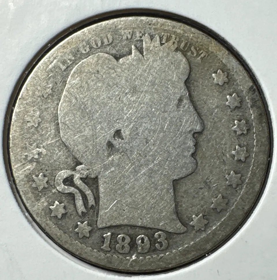 1893-P Barber Quarter Ungraded — front