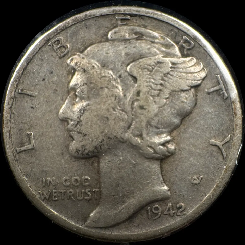1942-D Mercury Dime Ungraded — front