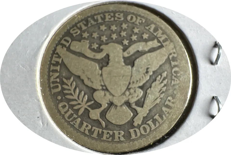 1910-P Barber Quarter Ungraded — back