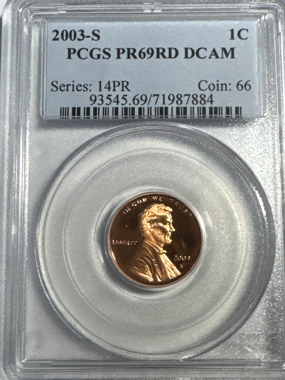 2003-S Lincoln Cent PR69 — front