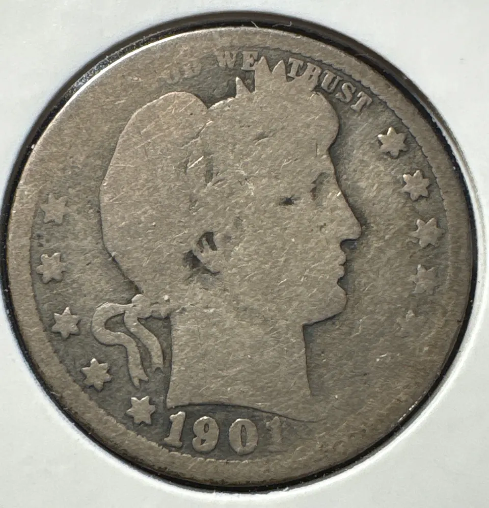 1901-P Barber Quarter Ungraded — front