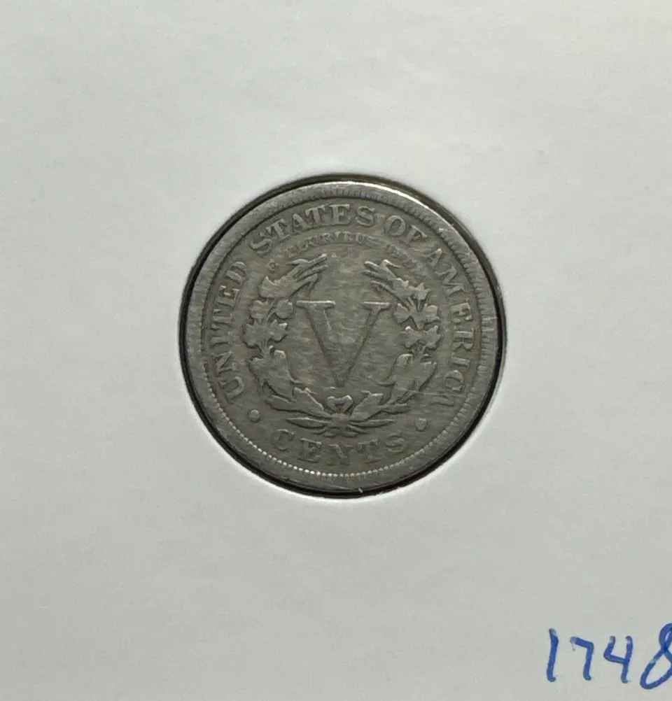 1908-P Liberty V Nickel Ungraded — back
