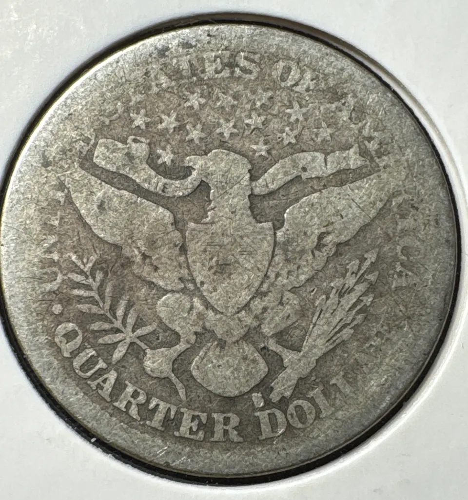 1894-S Barber Quarter Ungraded — back