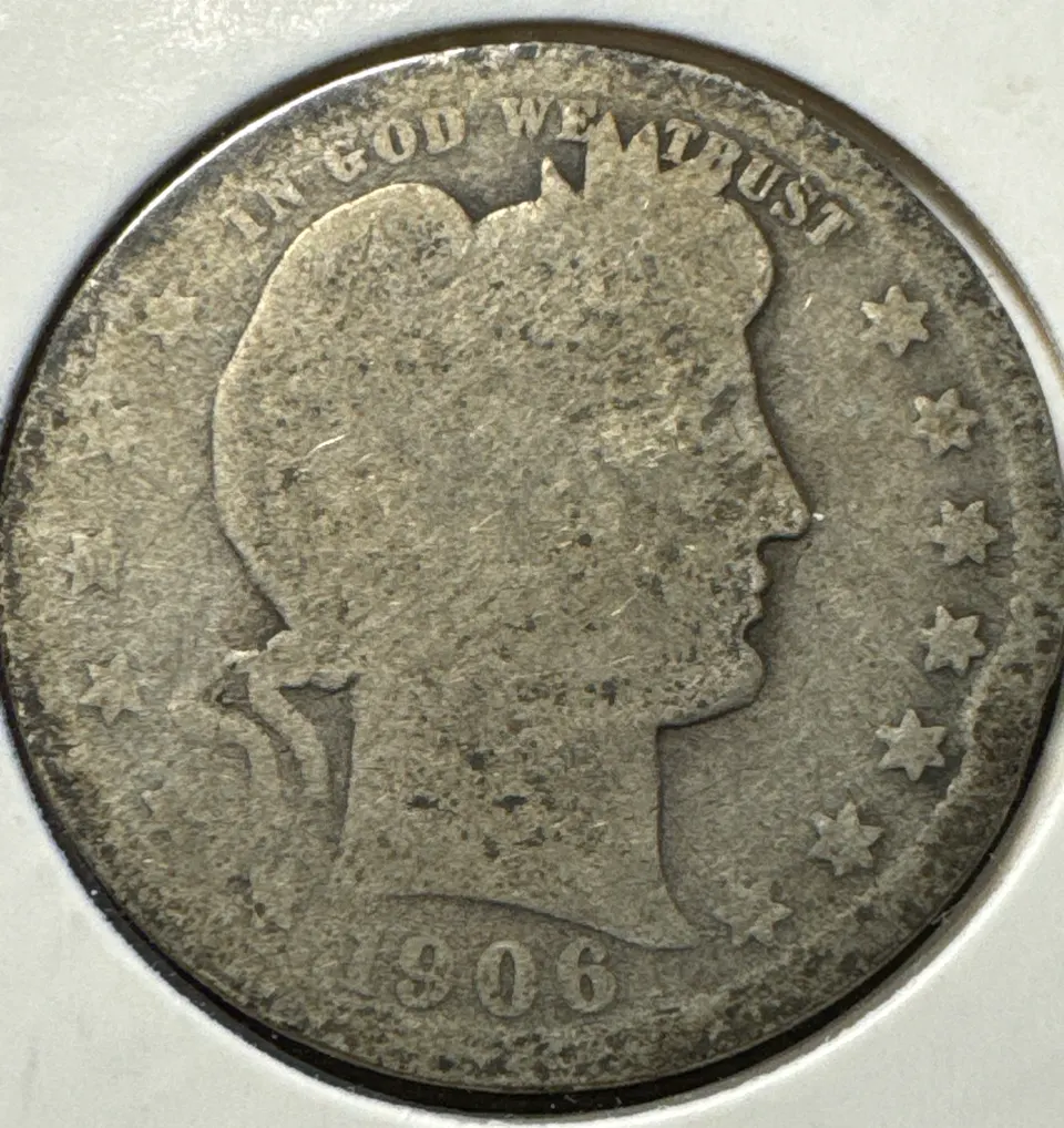 1906-O Barber Quarter Ungraded — front