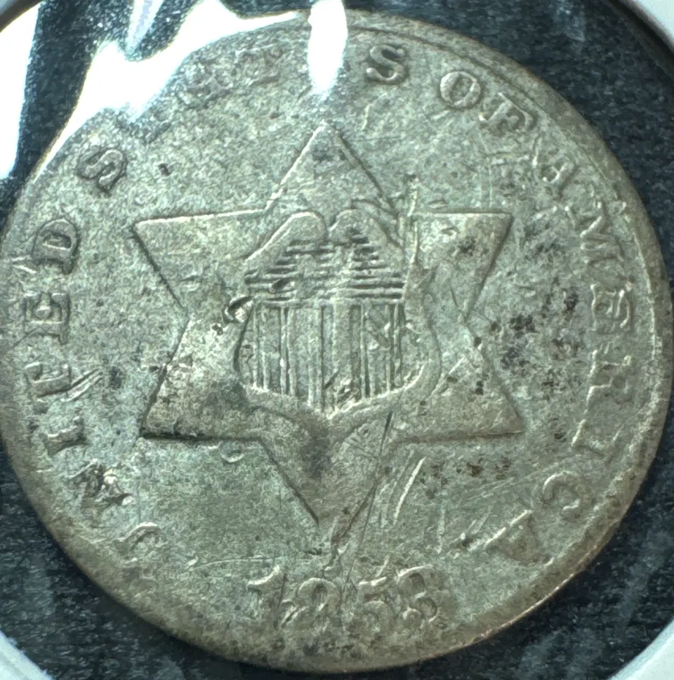 1853-P 3-Cent Silver Ungraded — front