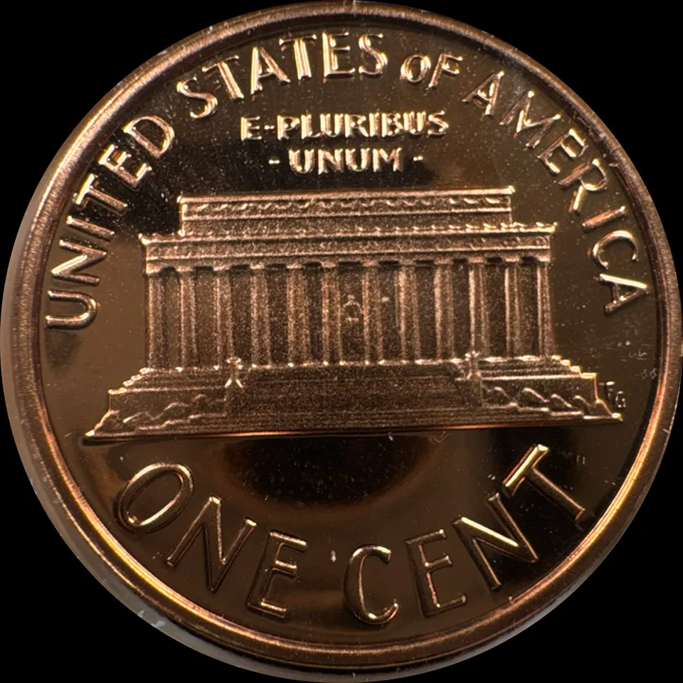 1988-S Lincoln Cent Ungraded — back