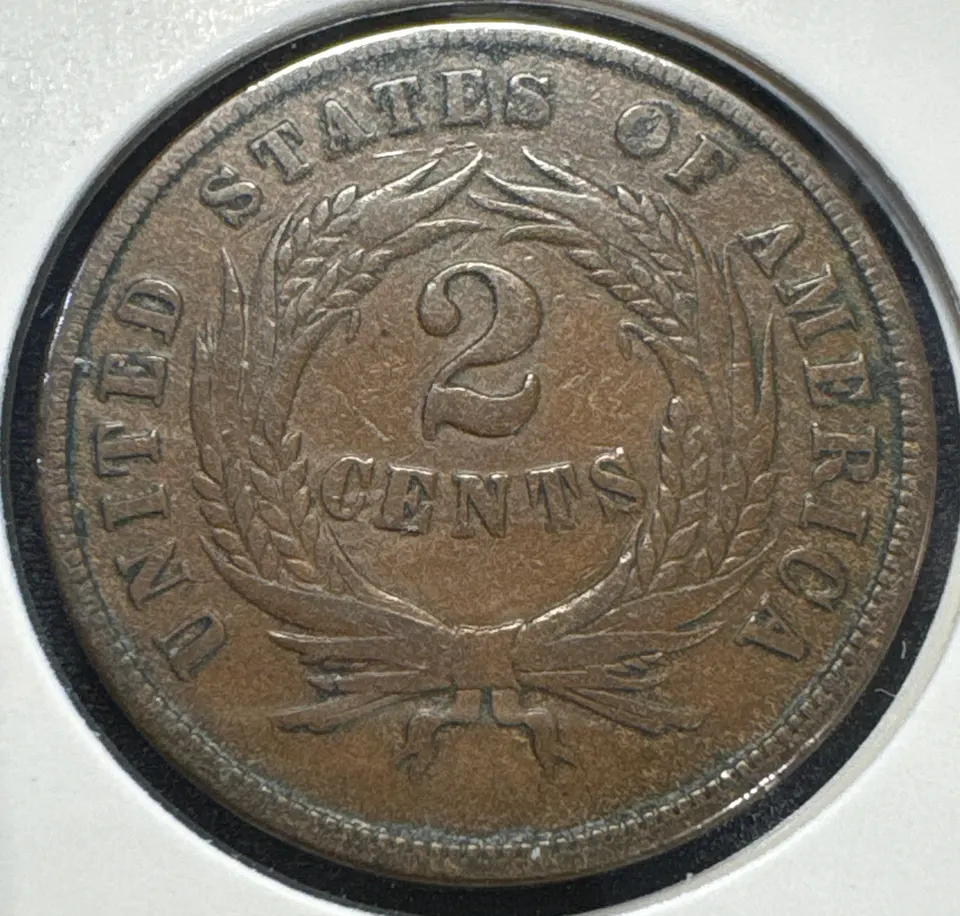 1868-P 2-Cent Piece Ungraded — back