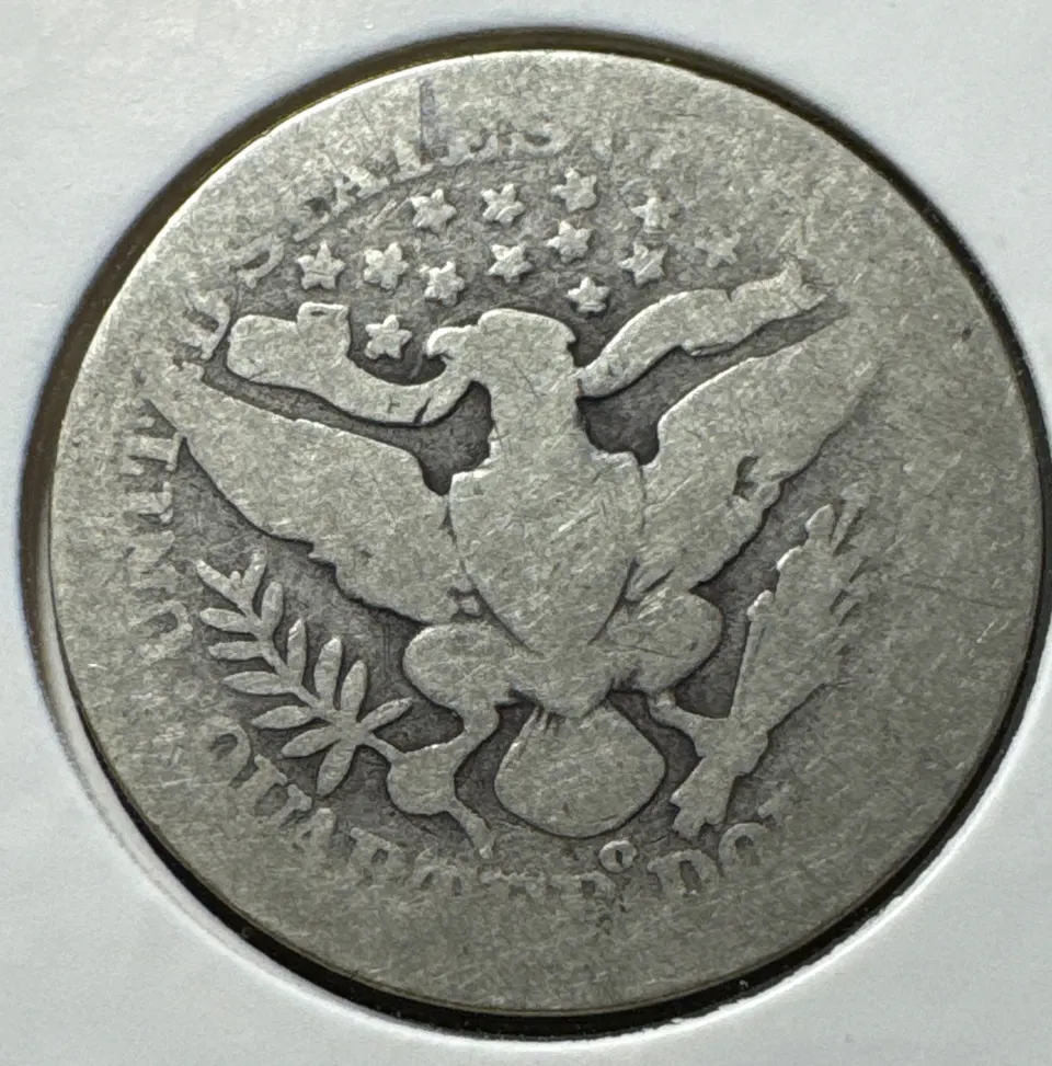 1905-O Barber Quarter Ungraded — back