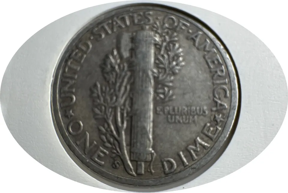1944-S Mercury Dime Ungraded — back