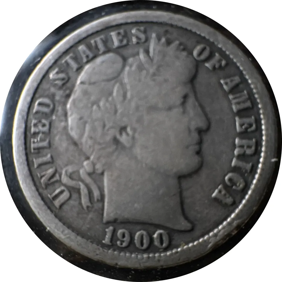 1900-S Barber Dime Ungraded — front