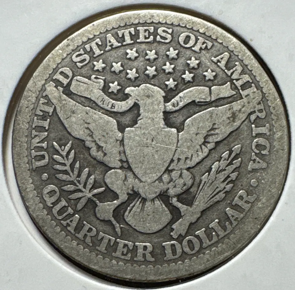 1915-P Barber Quarter Ungraded — back