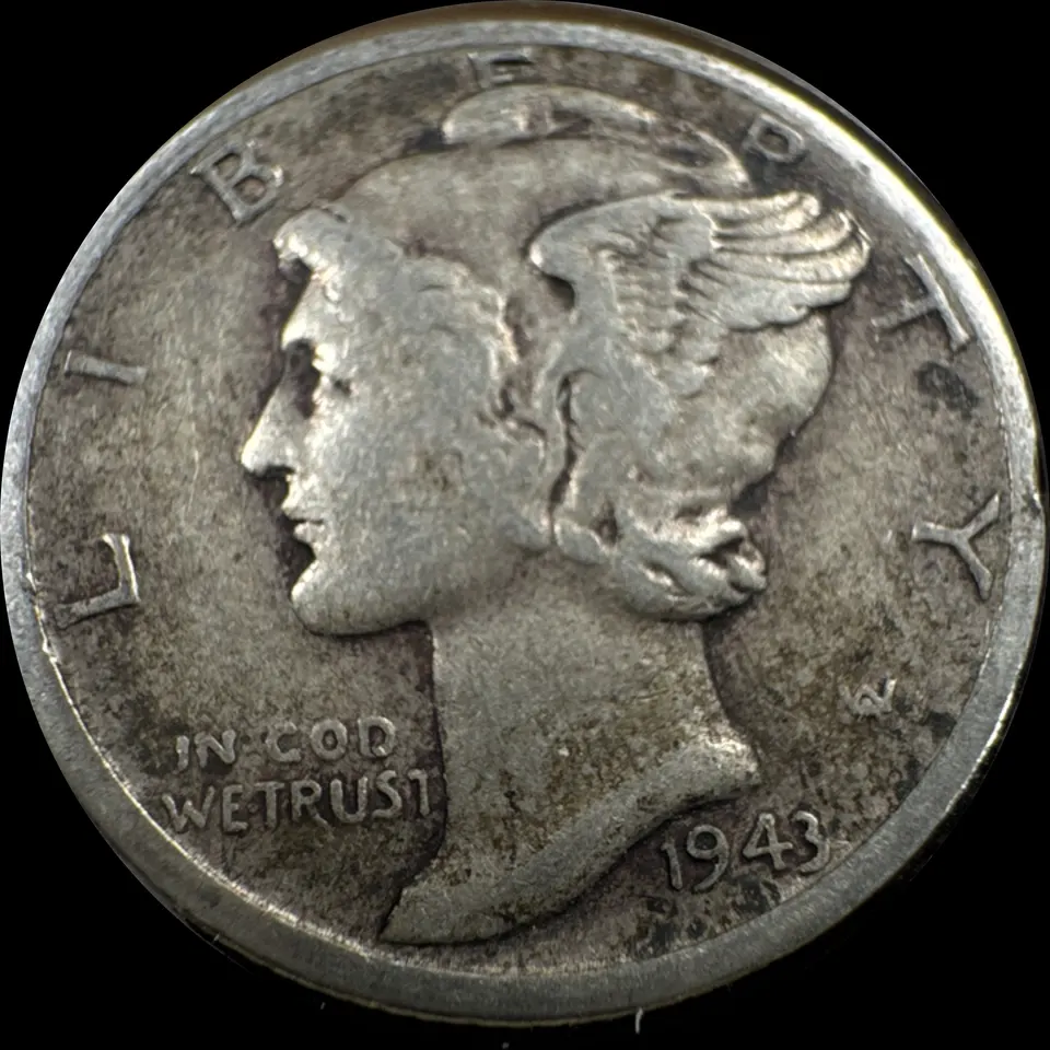 1943-D Mercury Dime Ungraded — front