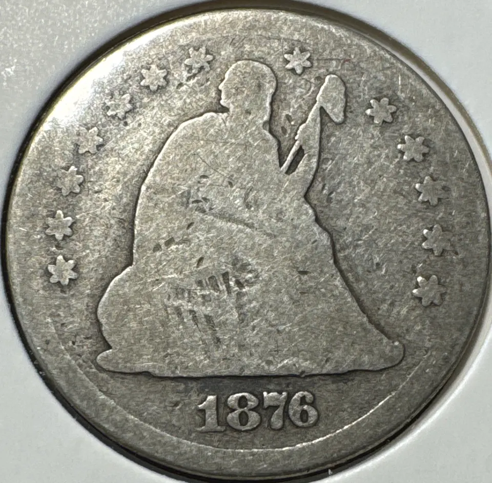 1876-P Seated Liberty Quarter Ungraded — front