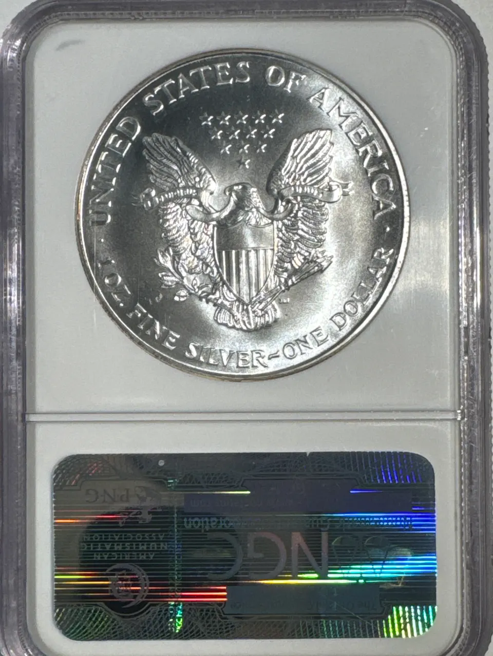 1994-P American Silver Eagle MS69 — back