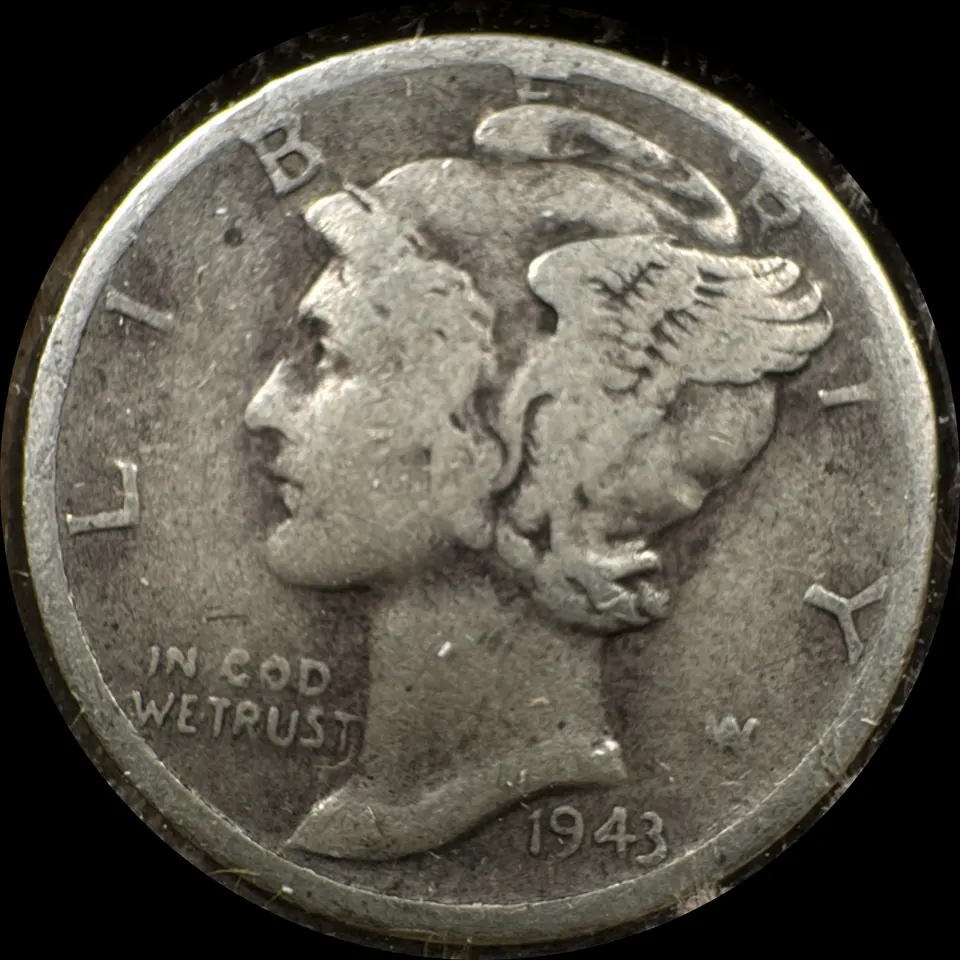 1943-D Mercury Dime Ungraded — front