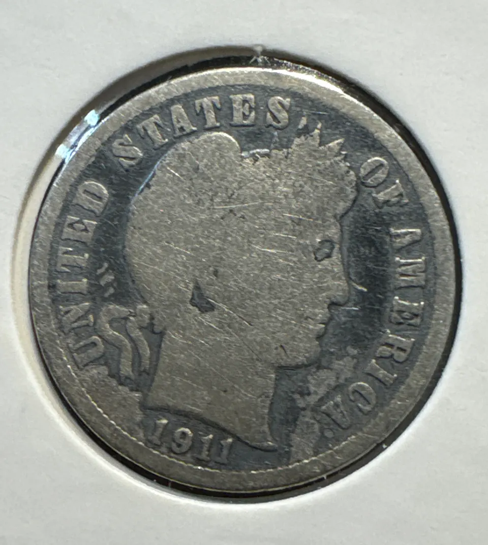 1911-S Barber Dime Ungraded — front