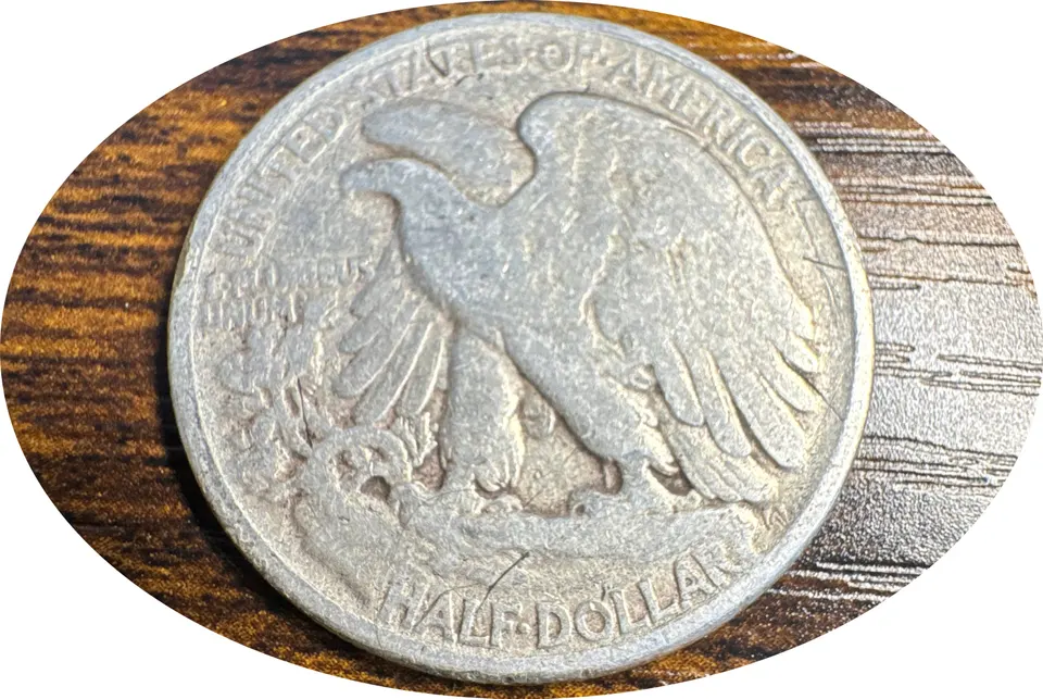1945-P Walking Liberty Half Dollar Ungraded — back