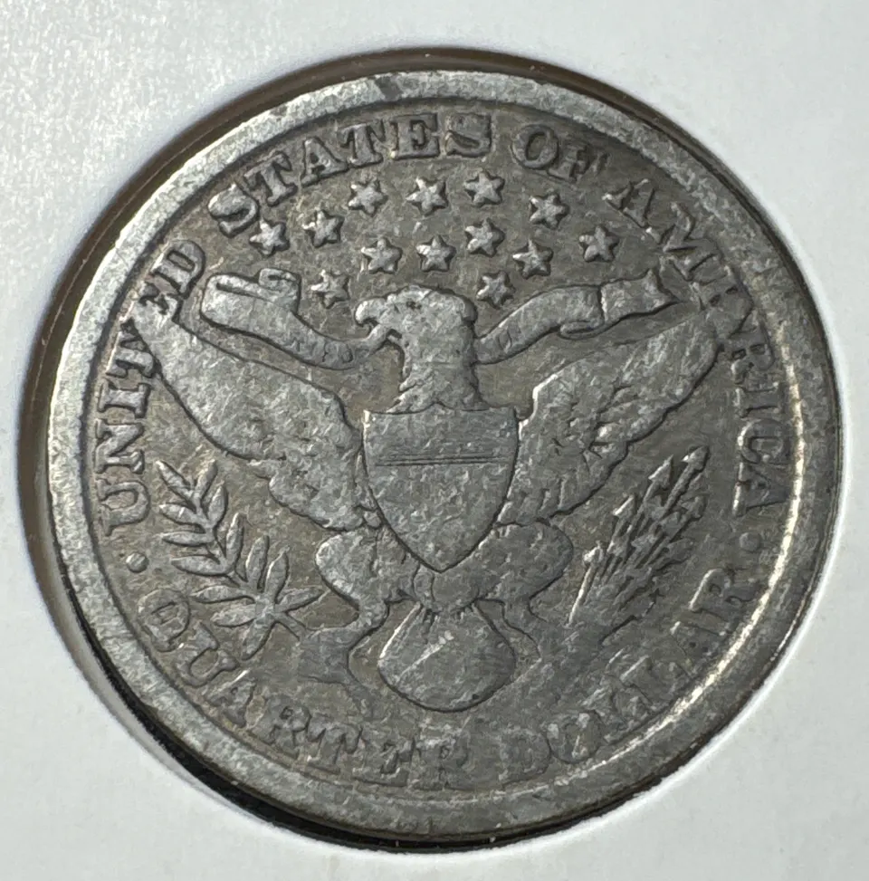 1892-P Barber Quarter Ungraded — back