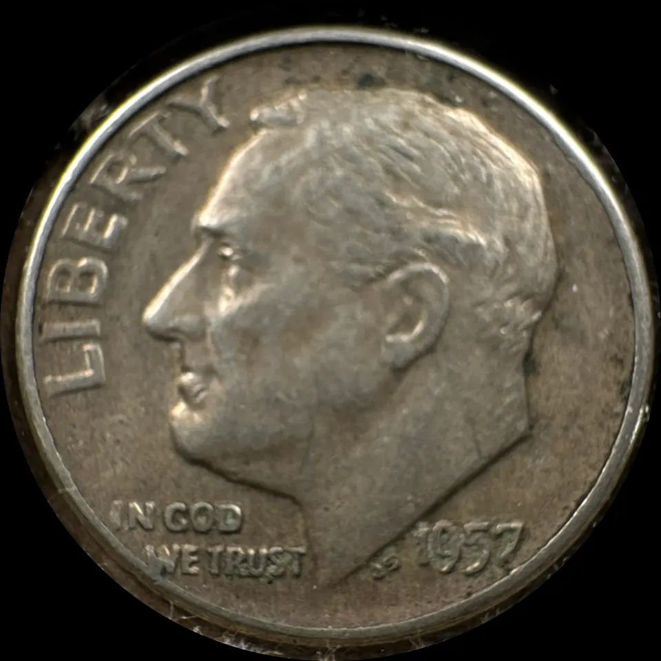 1957-D Roosevelt Dime Ungraded — front