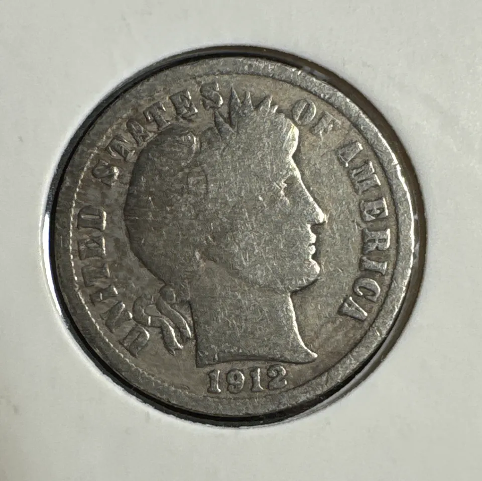 1912 Barber Dime Ungraded — front