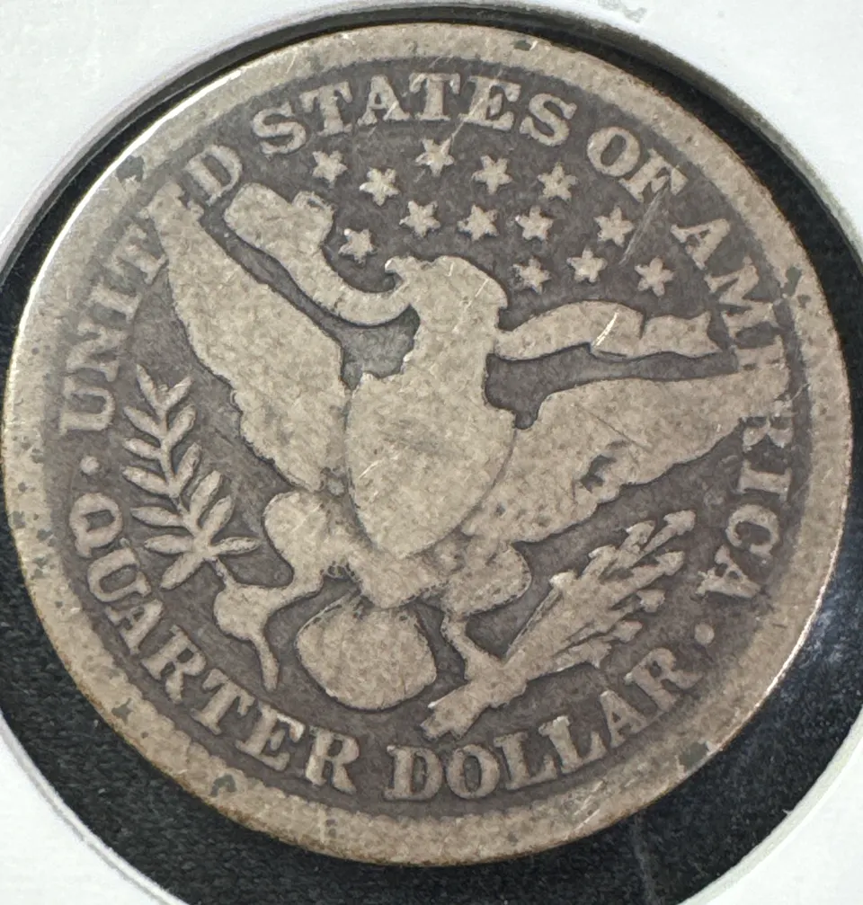 1898-P Barber Quarter Ungraded — back