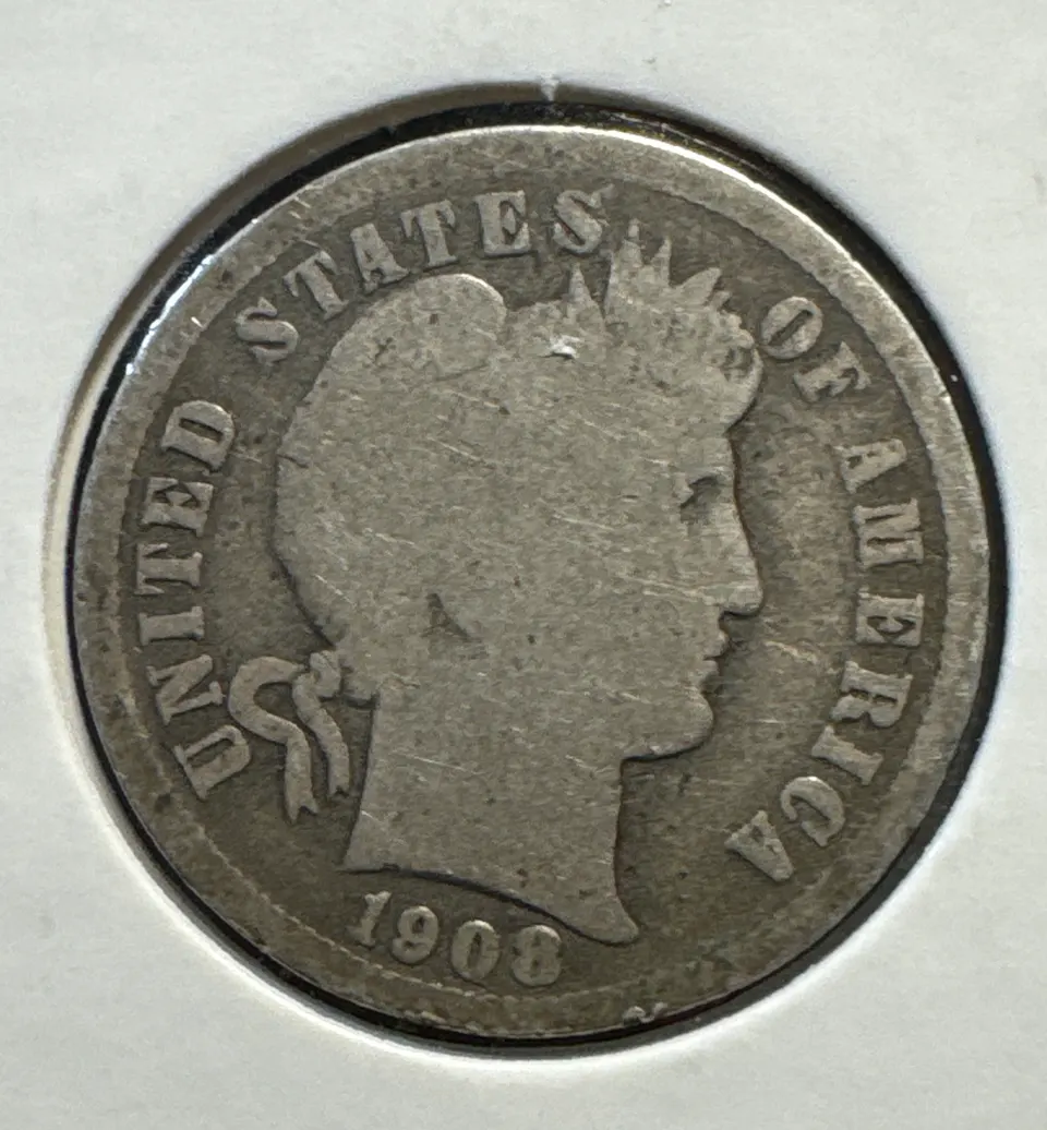 1908-D Barber Dime Ungraded — front