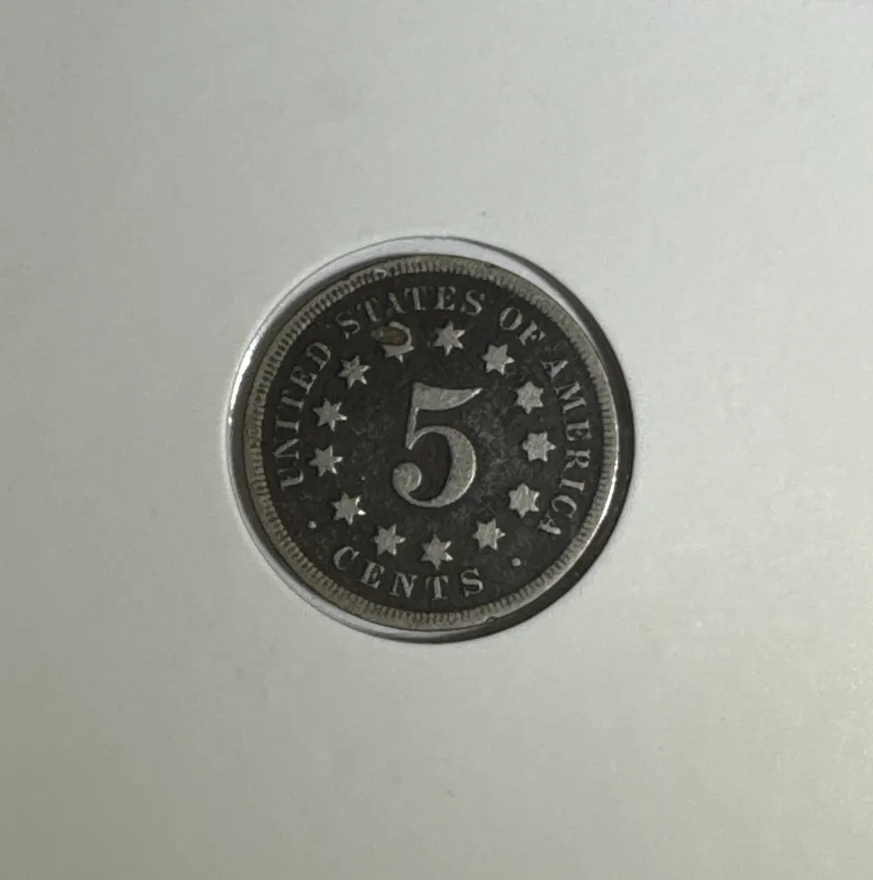 1868-P Shield Nickel Ungraded — back